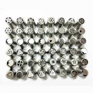 48 Pieces / Set Russian Stainless Steel Icing Piping Nozzles Tips