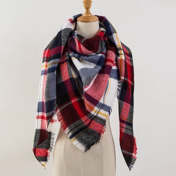 Za Winter Scarf 2017 Tartan Cashmere Scarf Women Plaid Blanket Scarf New Designer Acrylic Basic Shawls Women's Scarves and Wraps