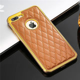 Grid Leather Case for iPhone 7 / 7 Plus
