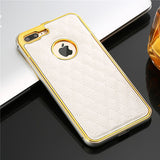 Grid Leather Case for iPhone 7 / 7 Plus
