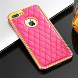 Grid Leather Case for iPhone 7 / 7 Plus