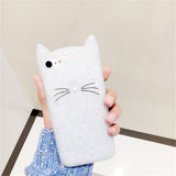 For Samsung Galaxy S6 S6 Edge S7 Edge S8 S8Plus Case Cute 3D Black beard Cat Ears Animal Cartoon Capa Soft Silicone Phone Cases