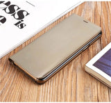 CTRINEWS Clear View Flip Case For Samsung Galaxy S7 Edge S8 S8 plus S6 Edge A3 A5 A7 2017 Mirror Smart Leather Phone Case Cover