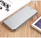 CTRINEWS Clear View Flip Case For Samsung Galaxy S7 Edge S8 S8 plus S6 Edge A3 A5 A7 2017 Mirror Smart Leather Phone Case Cover