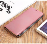 CTRINEWS Clear View Flip Case For Samsung Galaxy S7 Edge S8 S8 plus S6 Edge A3 A5 A7 2017 Mirror Smart Leather Phone Case Cover