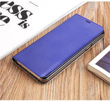 CTRINEWS Clear View Flip Case For Samsung Galaxy S7 Edge S8 S8 plus S6 Edge A3 A5 A7 2017 Mirror Smart Leather Phone Case Cover