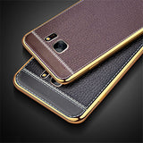 Litchi Pattern Soft Plating Silicone Cases for Samsung Galaxy S7 edge Case J5 2016 Case A3 A5 A7 2017 J3 J5 J7 Prime S6 S8 Case