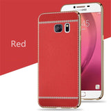Litchi Pattern Soft Plating Silicone Cases for Samsung Galaxy S7 edge Case J5 2016 Case A3 A5 A7 2017 J3 J5 J7 Prime S6 S8 Case