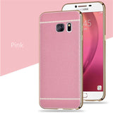 Litchi Pattern Soft Plating Silicone Cases for Samsung Galaxy S7 edge Case J5 2016 Case A3 A5 A7 2017 J3 J5 J7 Prime S6 S8 Case