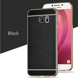 Litchi Pattern Soft Plating Silicone Cases for Samsung Galaxy S7 edge Case J5 2016 Case A3 A5 A7 2017 J3 J5 J7 Prime S6 S8 Case