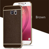Litchi Pattern Soft Plating Silicone Cases for Samsung Galaxy S7 edge Case J5 2016 Case A3 A5 A7 2017 J3 J5 J7 Prime S6 S8 Case
