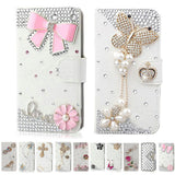 Handmade Bling Diamond Rhinestone PU Leather Filp Cover Wallet Case for Samsung S3 S4 S5 S6 S7 S7edge for iphone 5s 6 6s 7 plus