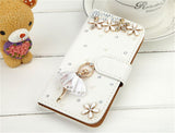 Handmade Bling Diamond Rhinestone PU Leather Filp Cover Wallet Case for Samsung S3 S4 S5 S6 S7 S7edge for iphone 5s 6 6s 7 plus