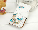 Handmade Bling Diamond Rhinestone PU Leather Filp Cover Wallet Case for Samsung S3 S4 S5 S6 S7 S7edge for iphone 5s 6 6s 7 plus