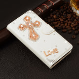 Handmade Bling Diamond Rhinestone PU Leather Filp Cover Wallet Case for Samsung S3 S4 S5 S6 S7 S7edge for iphone 5s 6 6s 7 plus