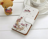 Handmade Bling Diamond Rhinestone PU Leather Filp Cover Wallet Case for Samsung S3 S4 S5 S6 S7 S7edge for iphone 5s 6 6s 7 plus