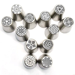12Pcs Stainless Steel Pipping Nozzles Set