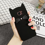 Fashion Silicone Cartoon Case For Samsung Galaxy S5 S6 S7 Edge S8 Plus A3 A5 A7 2017 J3 J5 J7 Prime Note 8 5 4 Beard Cat Cover