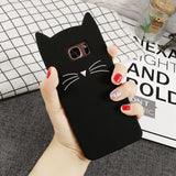 Fashion Silicone Cartoon Case For Samsung Galaxy S5 S6 S7 Edge S8 Plus A3 A5 A7 2017 J3 J5 J7 Prime Note 8 5 4 Beard Cat Cover