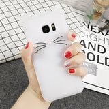 Fashion Silicone Cartoon Case For Samsung Galaxy S5 S6 S7 Edge S8 Plus A3 A5 A7 2017 J3 J5 J7 Prime Note 8 5 4 Beard Cat Cover