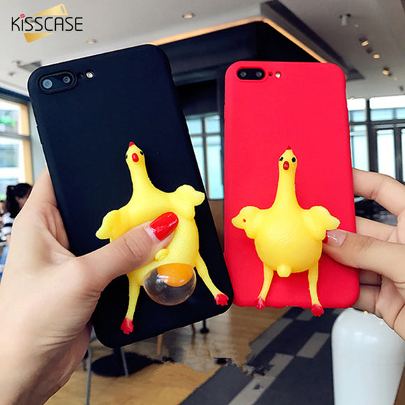 3D Screaming Chicken Hen Lay Eggs Case for iPhone 5 SE / 6 / 7 / 7 Plus