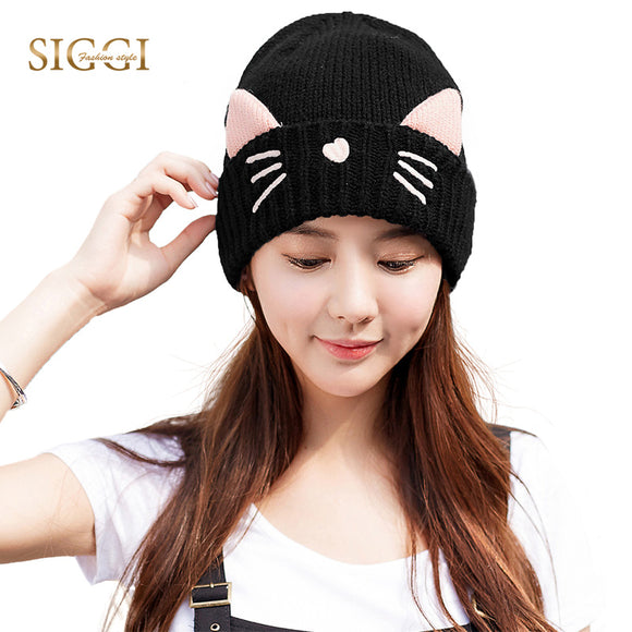 Women Knitted Beanies Cat Ear