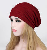 Black knitted beanie bun