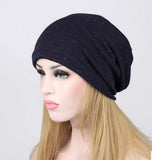 Black knitted beanie bun